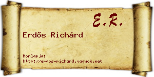 Erdős Richárd névjegykártya