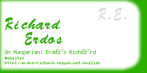 richard erdos business card